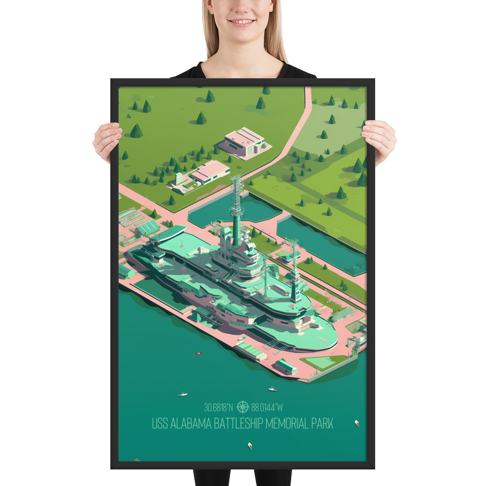 Alabama - USS Alabama Battleship Memorial Park (Framed Poster)
