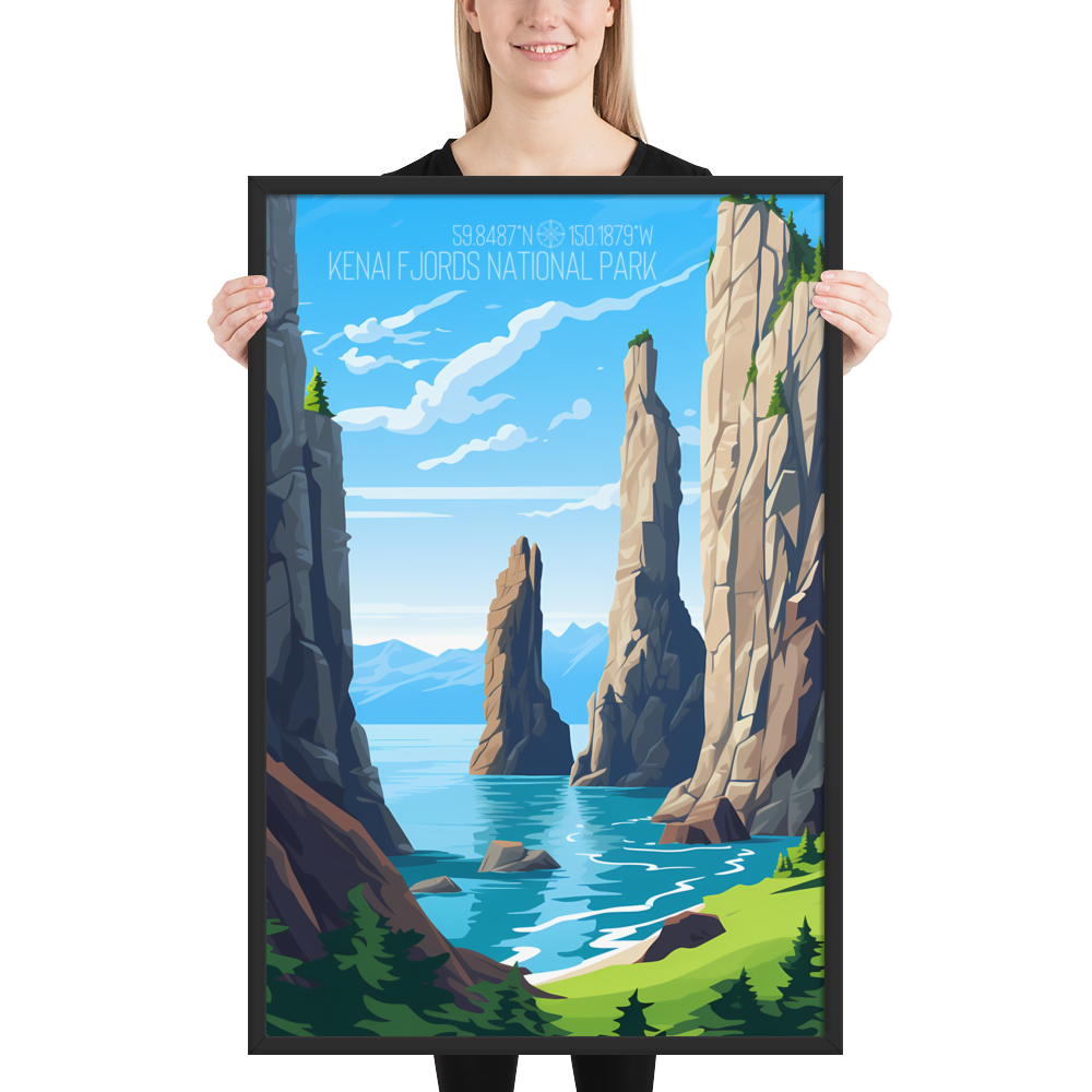 Alaska - Kenai Fjords National Park (Framed poster)