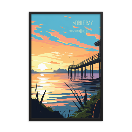 Alabama - Mobile Bay (Framed Poster)