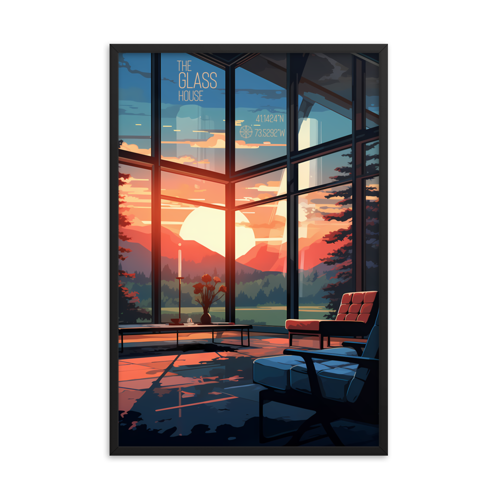 Connecticut - The Glass House (Framed poster)