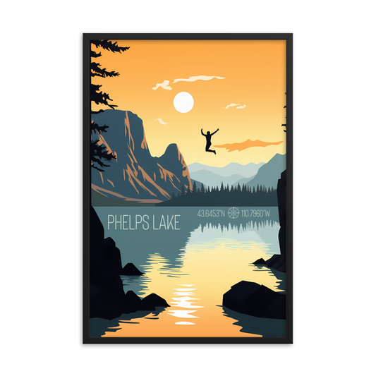 Wyoming - Phelps Lake (Framed poster)