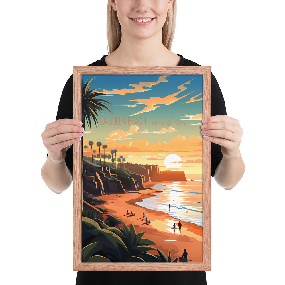 California - La Jolla Beach (Framed poster)