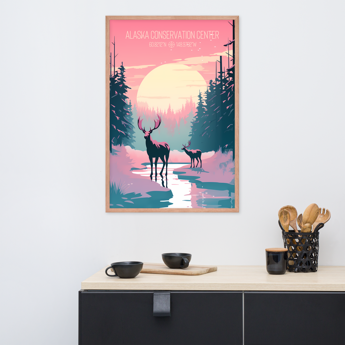 Alaska - Alaska Conservation Center - Moose (Framed poster)