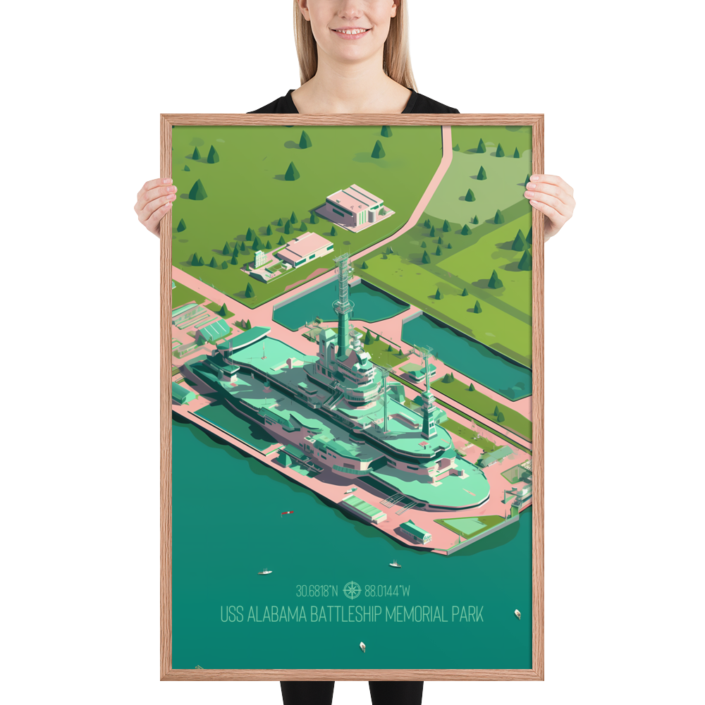 Alabama - USS Alabama Battleship Memorial Park (Framed Poster)
