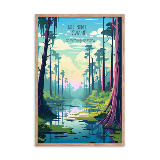 Georgia - Okefenokee Swamp (Framed poster)
