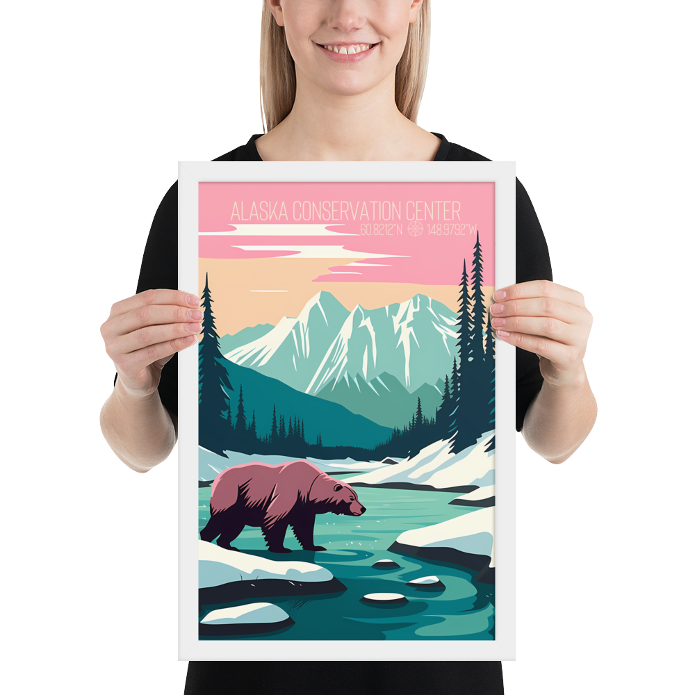 Alaska - Alaska Conservation Center - Bear (Framed poster)