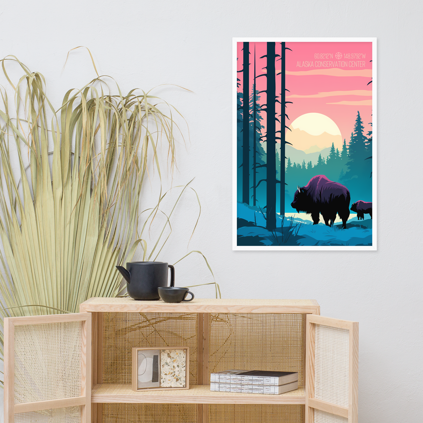 Alaska - Alaska Conservation Center - Bison (Framed poster)