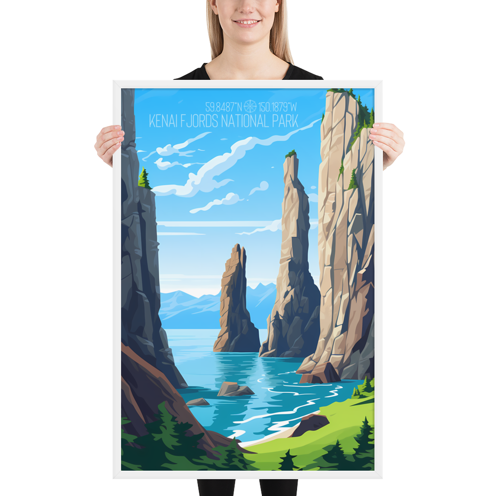 Alaska - Kenai Fjords National Park (Framed poster)