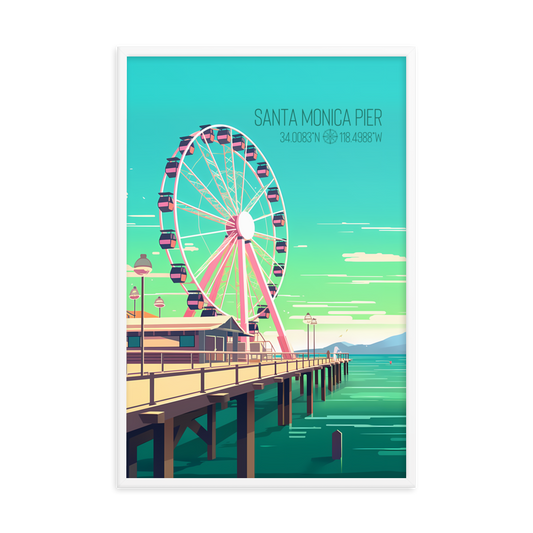 California - Santa Monica Pier (Framed poster)