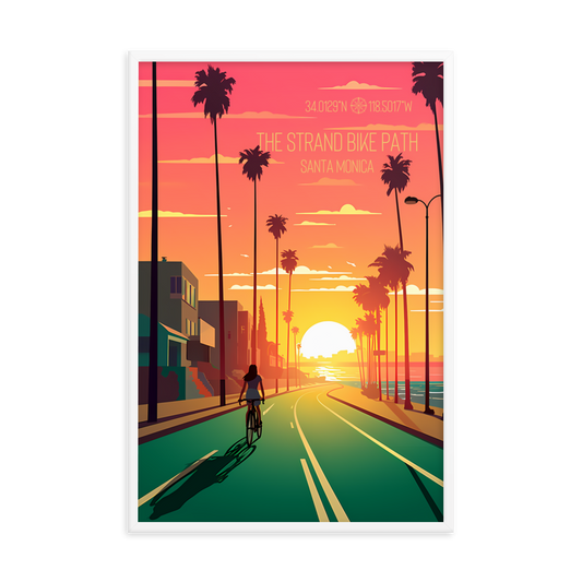 California - The Strand Bike Path - Santa Monica (Framed poster)