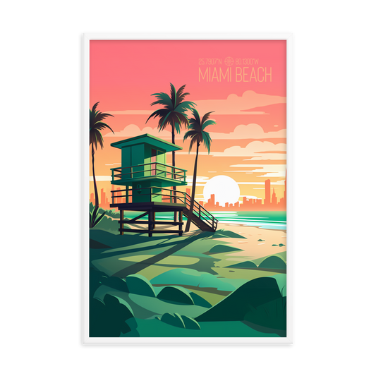 Florida - Miami Beach (Framed poster)