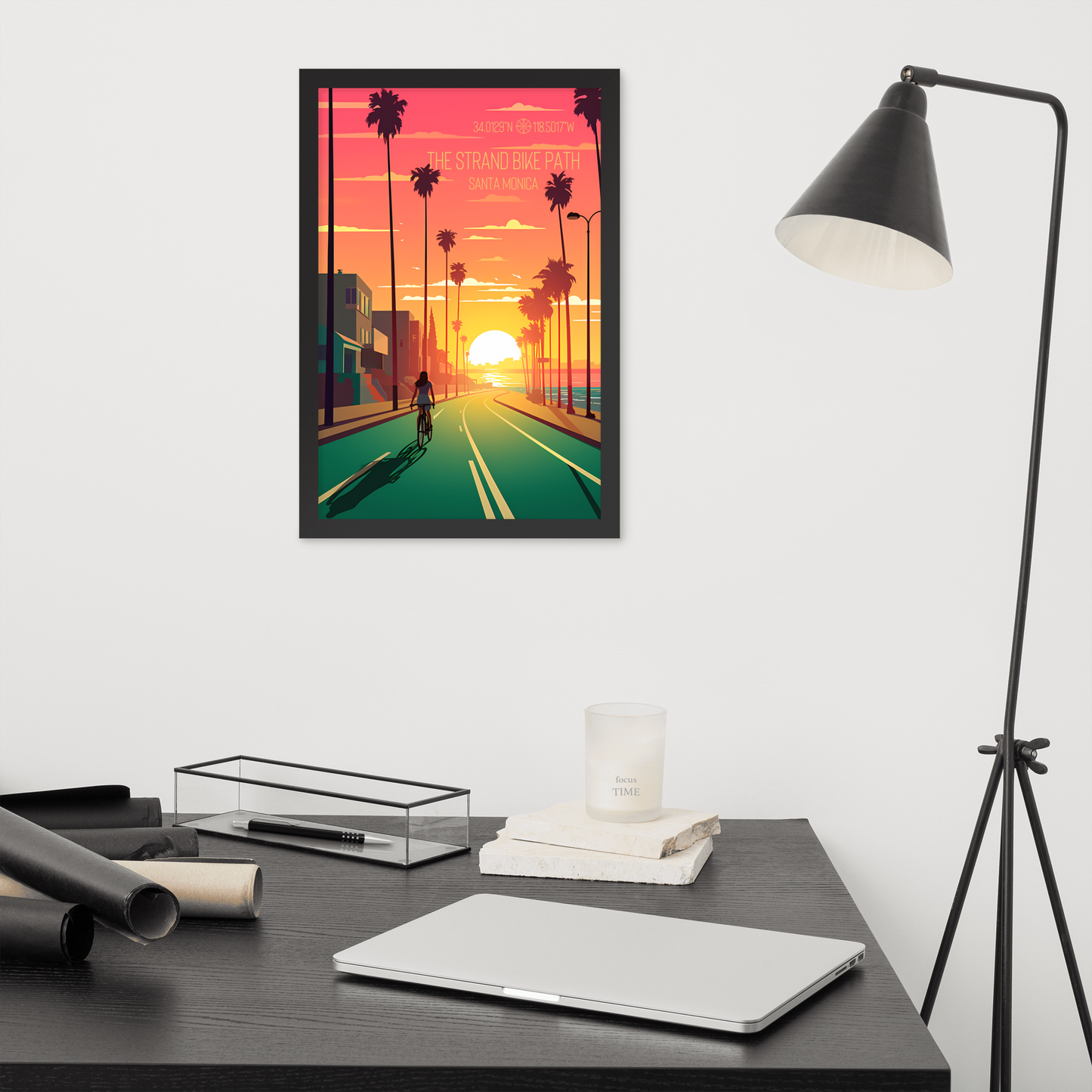 California - The Strand Bike Path - Santa Monica (Framed poster)