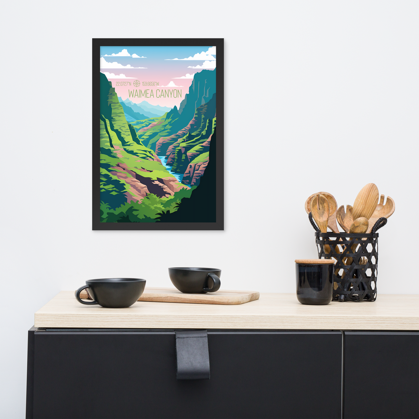 Hawaii - Waimea Canyon (Framed poster)