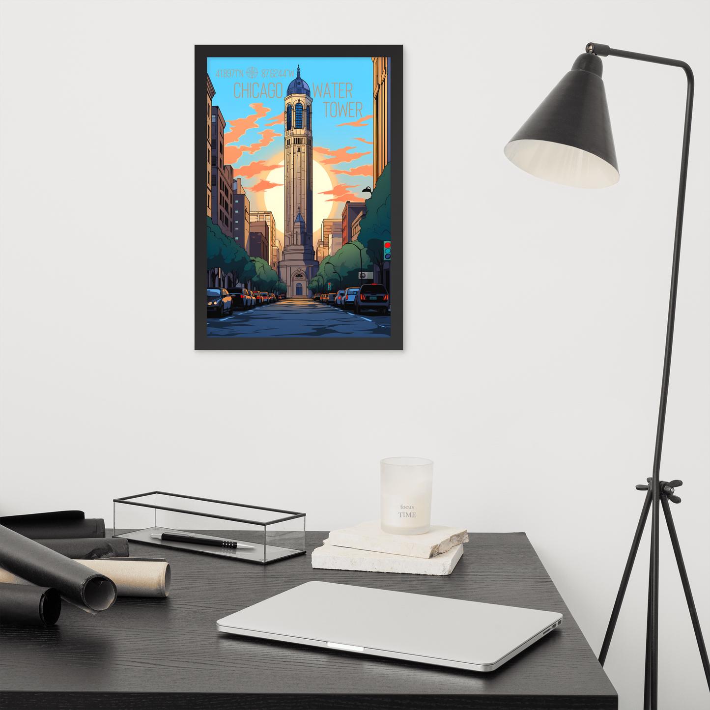 Illinois - Chicago Water Tower (Framed poster)