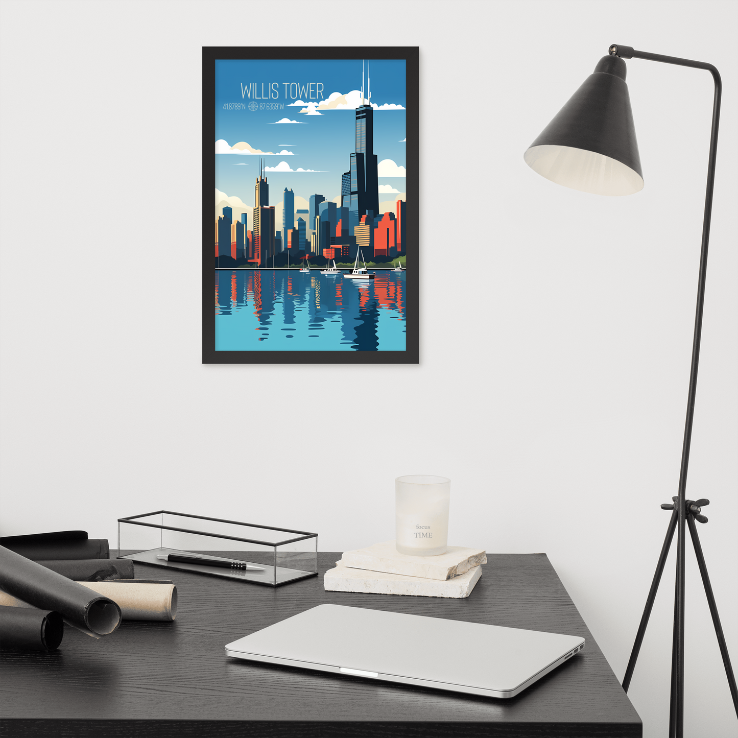 Illinois - Willis Tower (Framed poster)