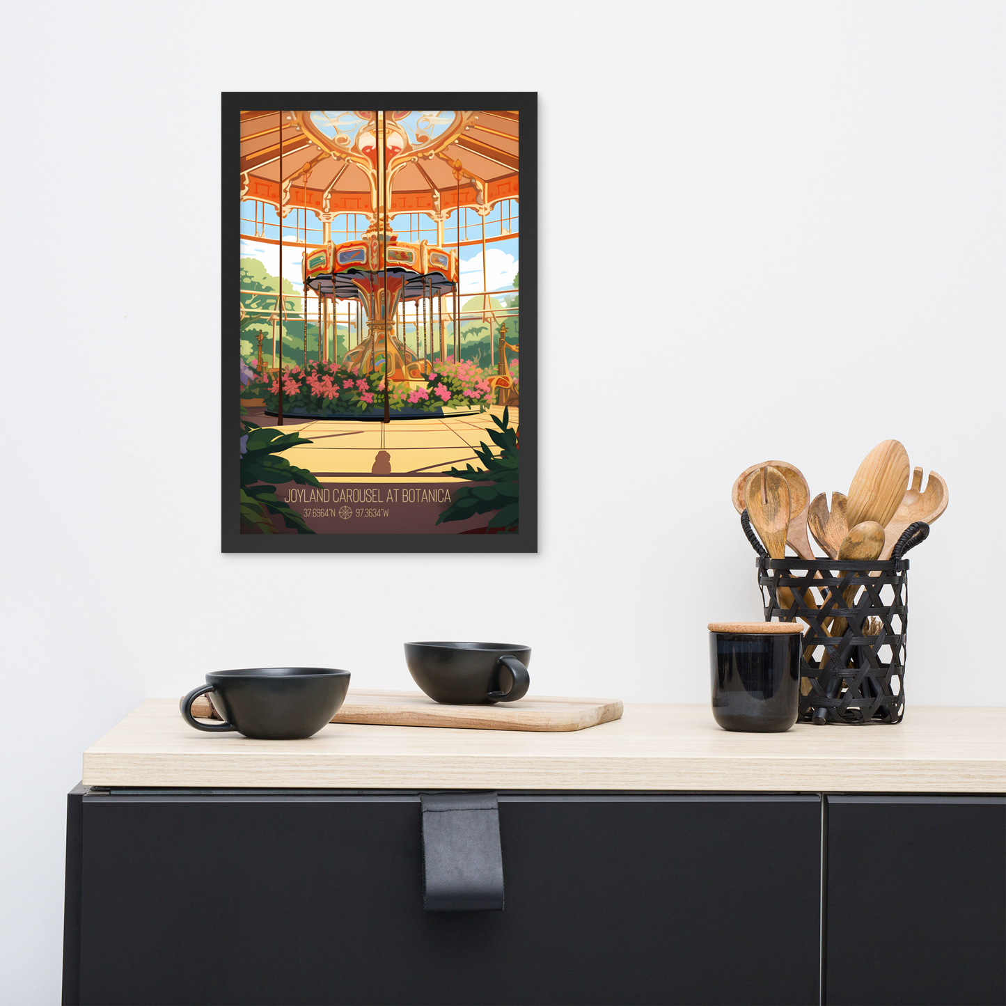 Kansas - Joyland Carousel at Botanica (Framed poster)