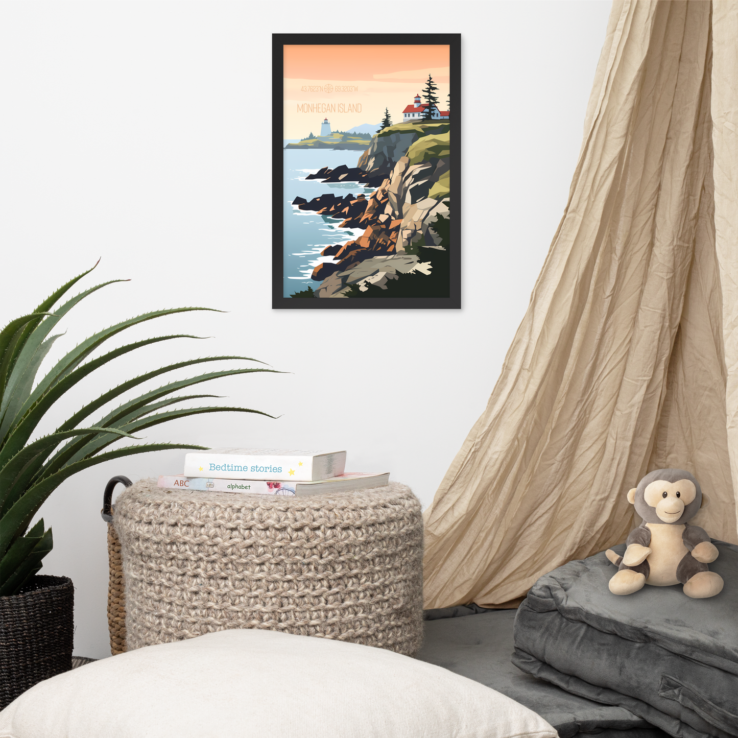 Maine - Monhegan Island (Framed poster)