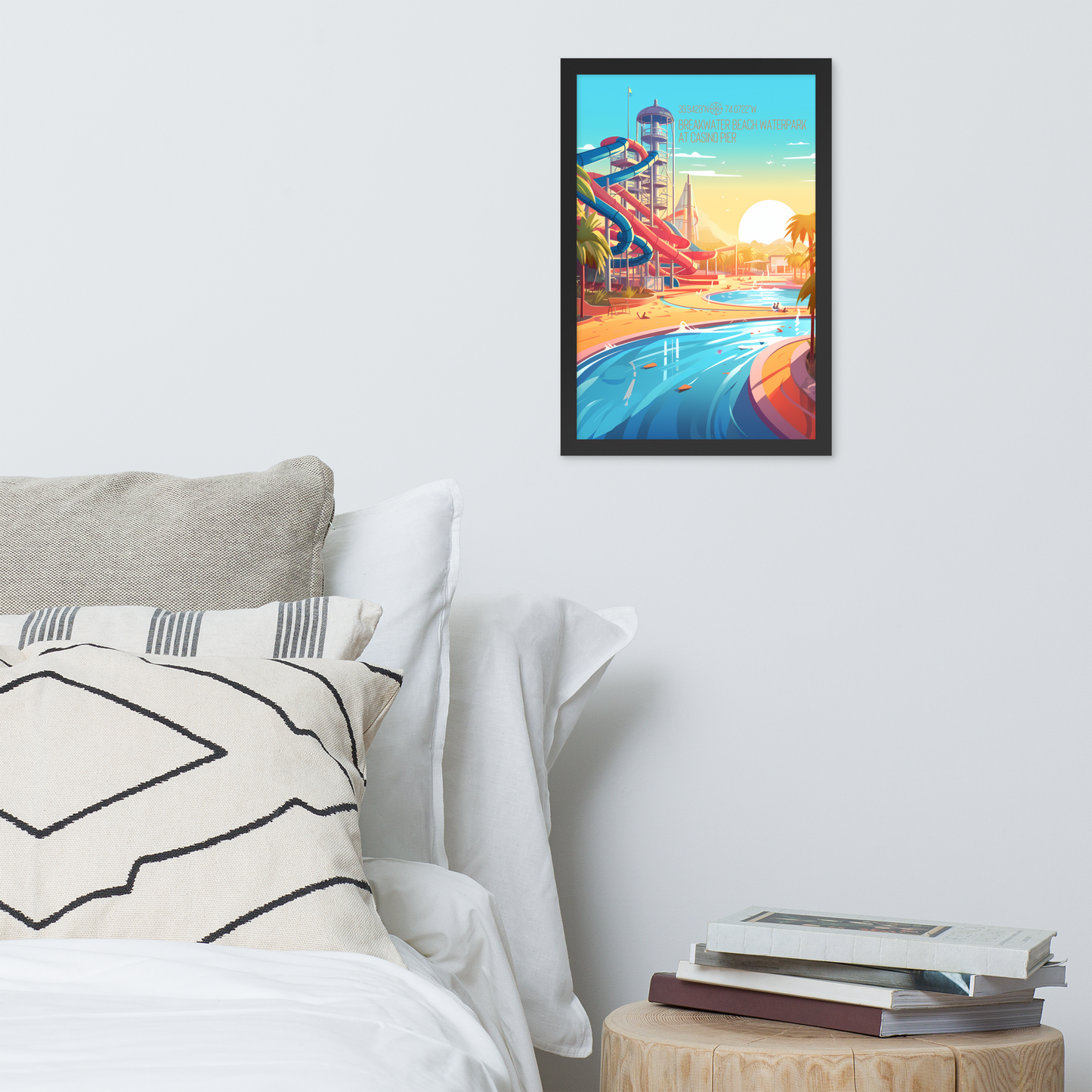 New Jersey - Breakwater Beach Water Park (Framed poster)