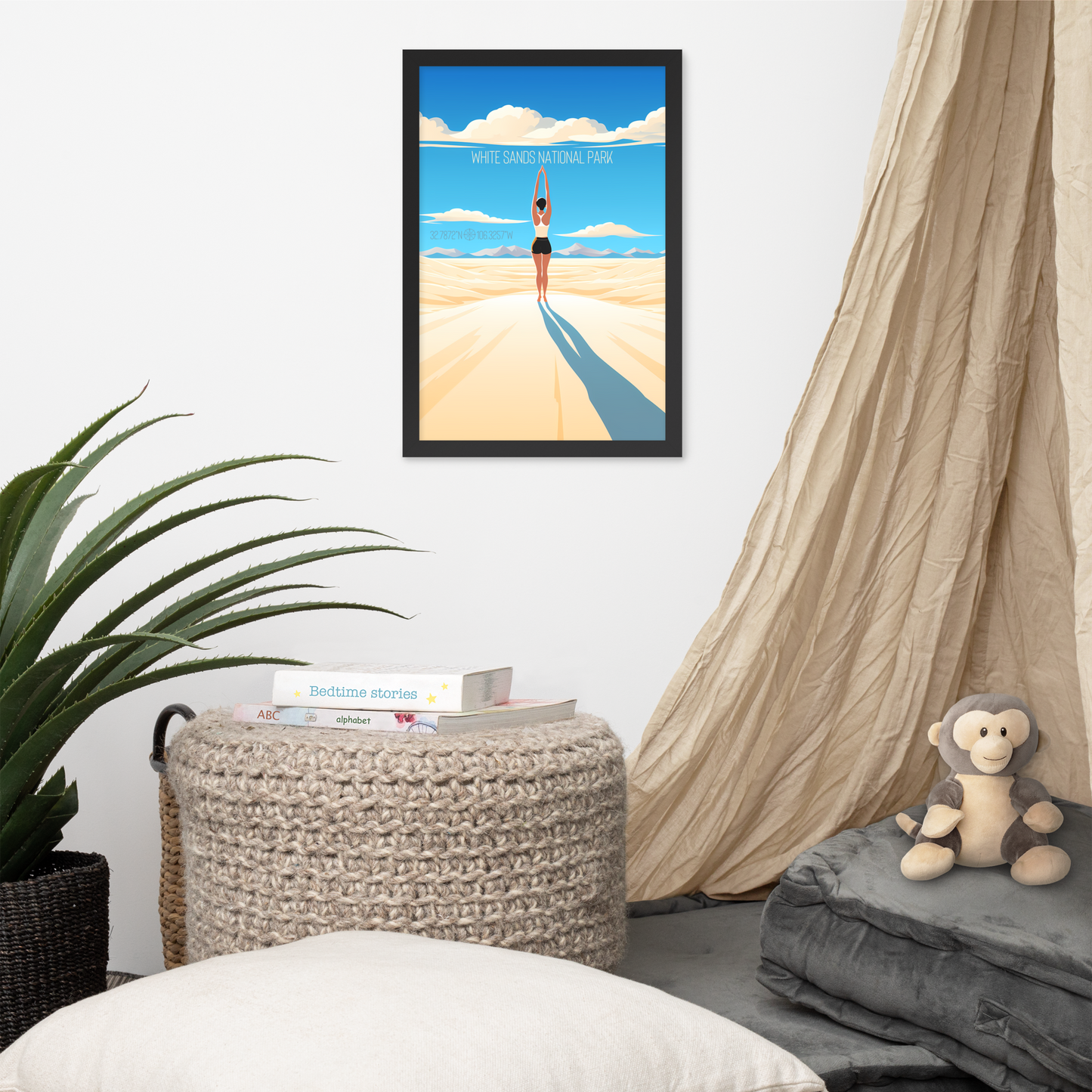 New Mexico - White Sands National Park (Framed poster)