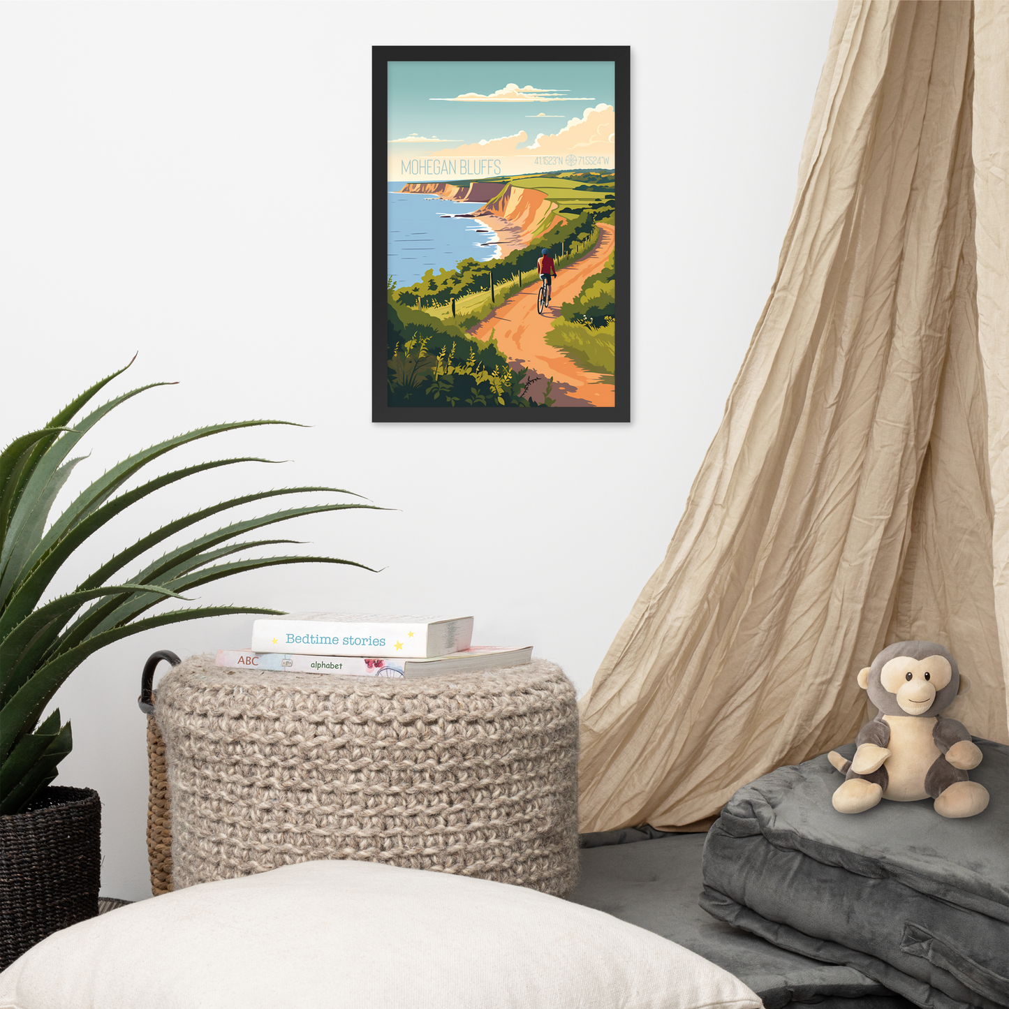 Rhode Island - Mohegan Bluffs (Framed poster)