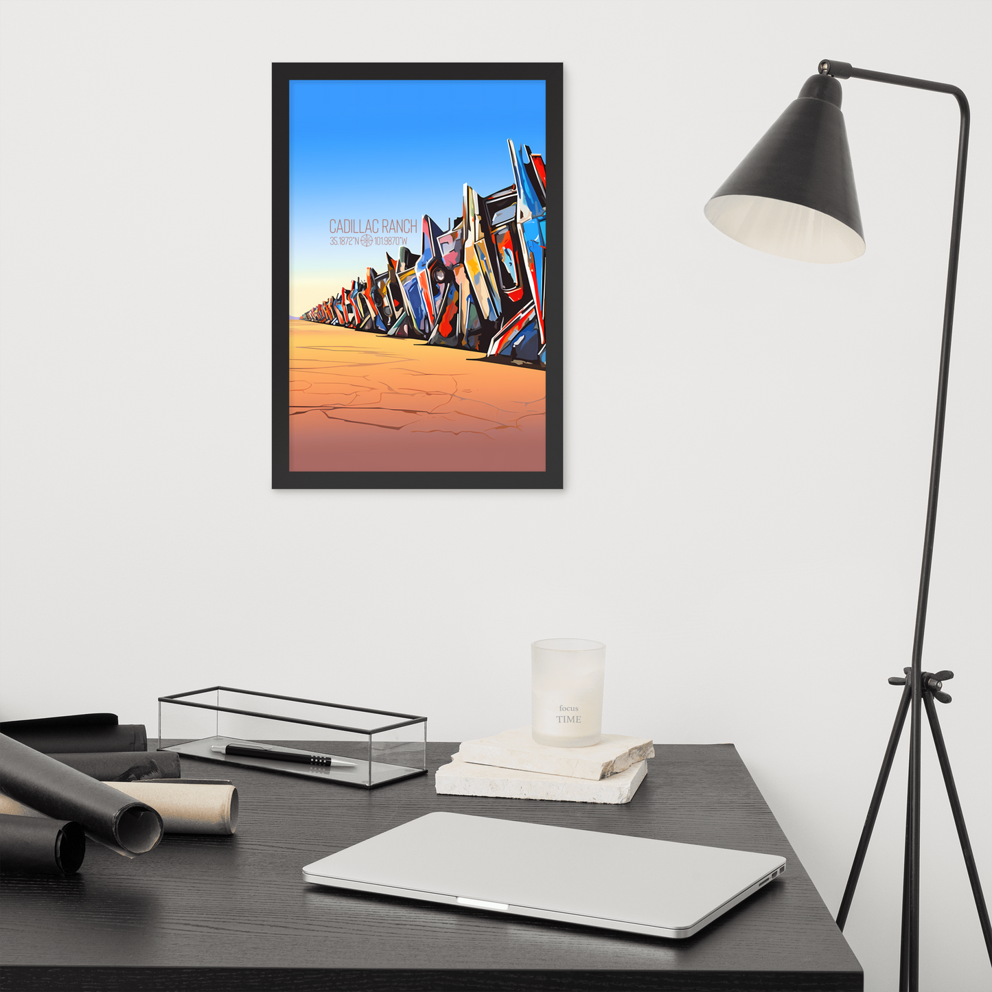 Texas - Cadillac Ranch (Framed poster)