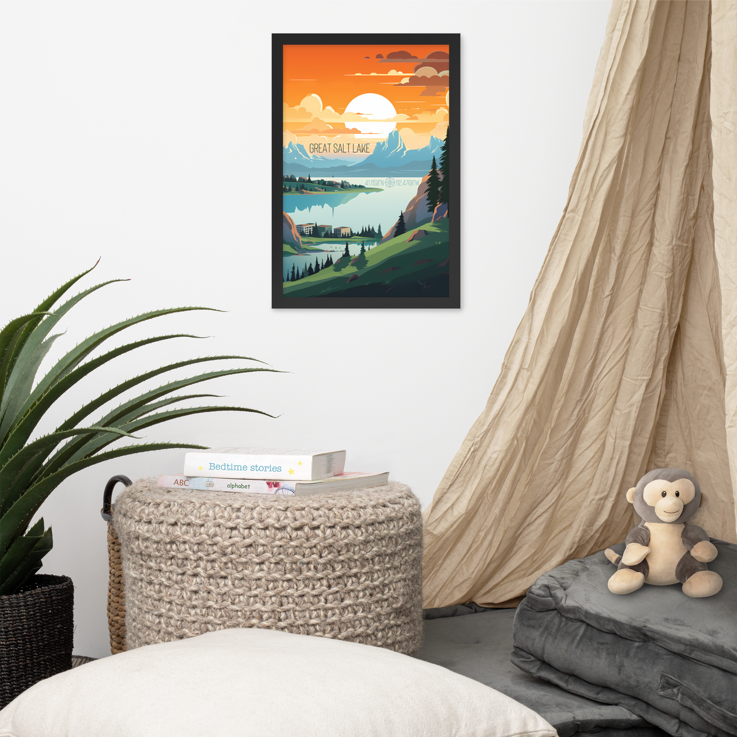 Utah - Great Salt Lake (Framed poster)