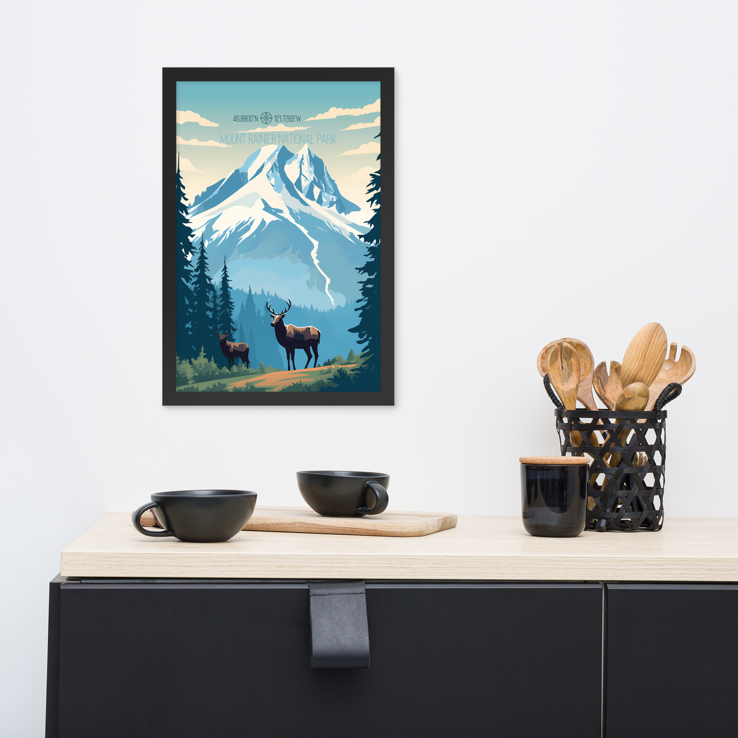 Washington - Mount Rainier National Park (Framed poster)