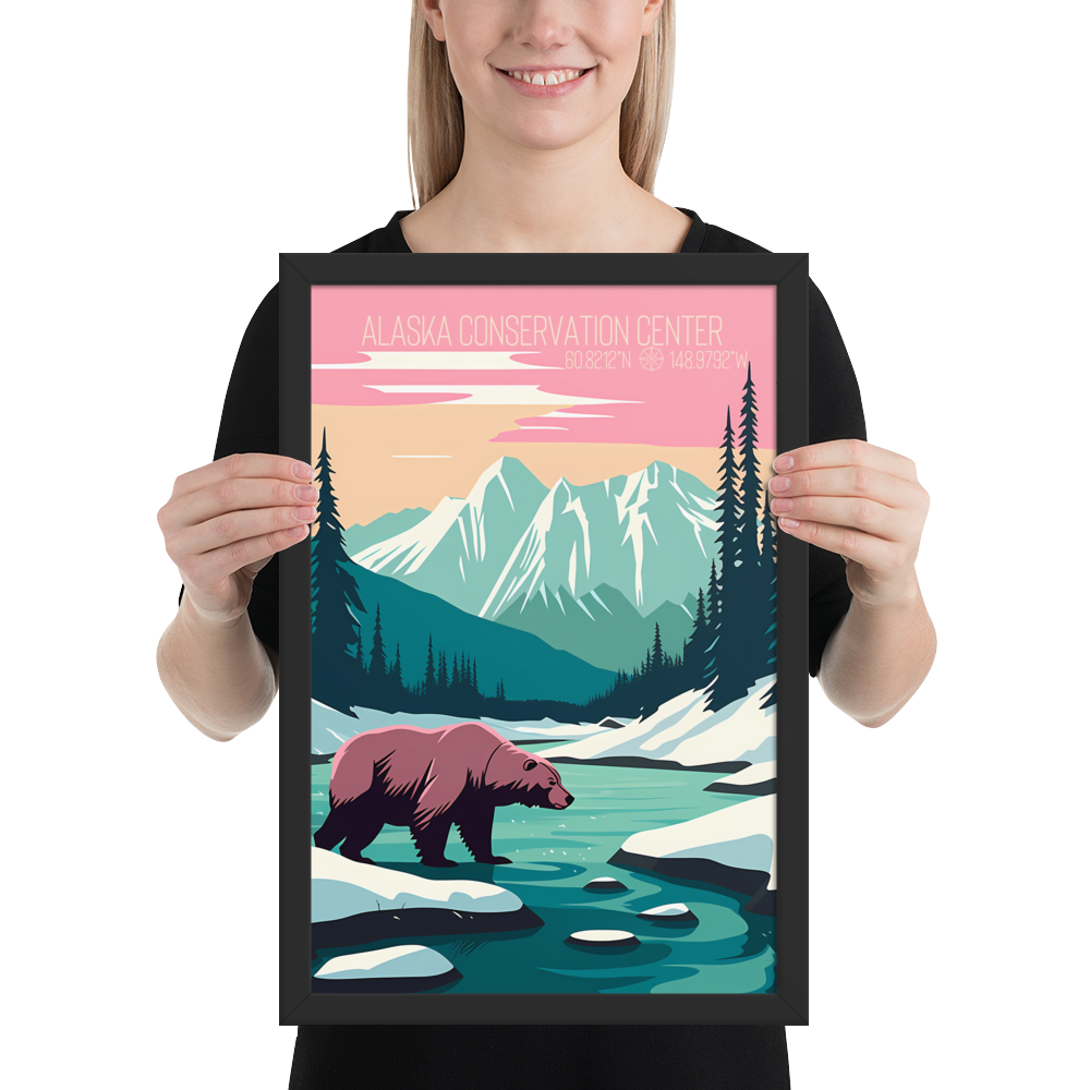 Alaska - Alaska Conservation Center - Bear (Framed poster)