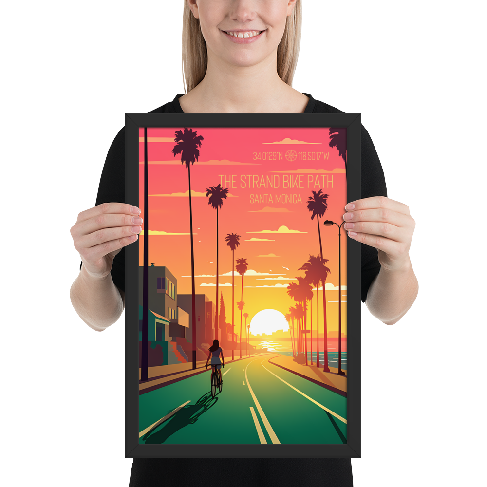 California - The Strand Bike Path - Santa Monica (Framed poster)