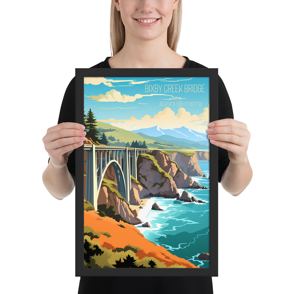 California - Bixby Creek Bridge (Framed poster)