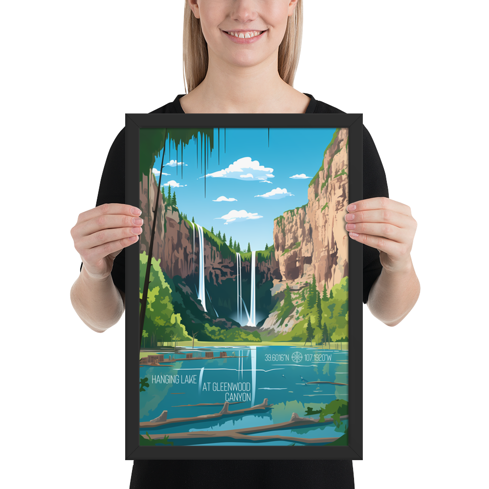 Colorado - Hanging Lake at Gleenwood Canyon (Framed poster)