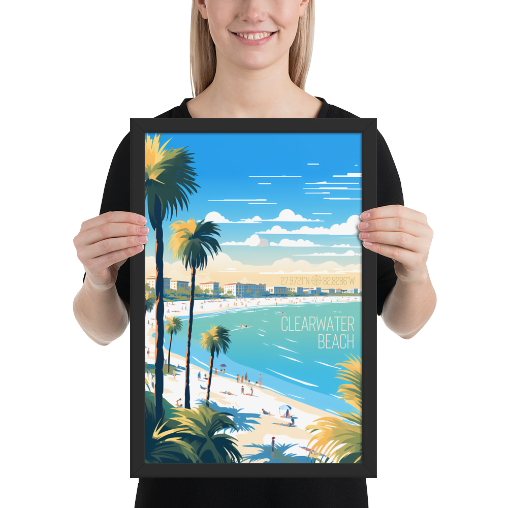 Florida - Clearwater Beach (Framed poster)