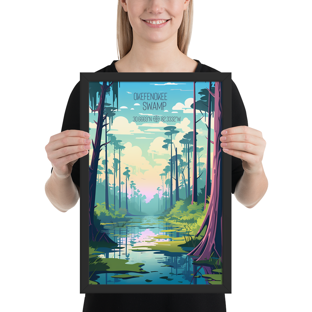 Georgia - Okefenokee Swamp (Framed poster)