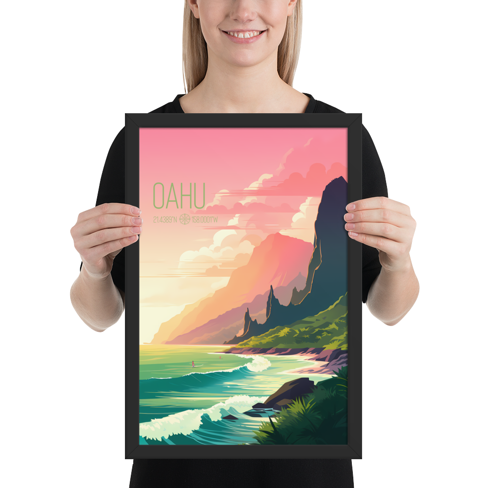 Hawaii - Oahu (Framed poster)