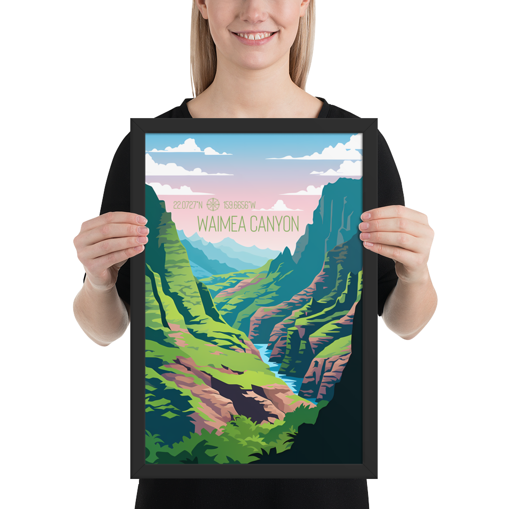 Hawaii - Waimea Canyon (Framed poster)