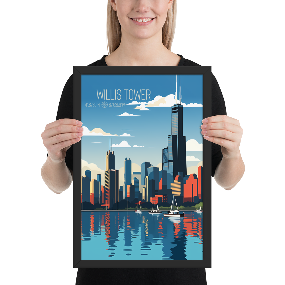 Illinois - Willis Tower (Framed poster)