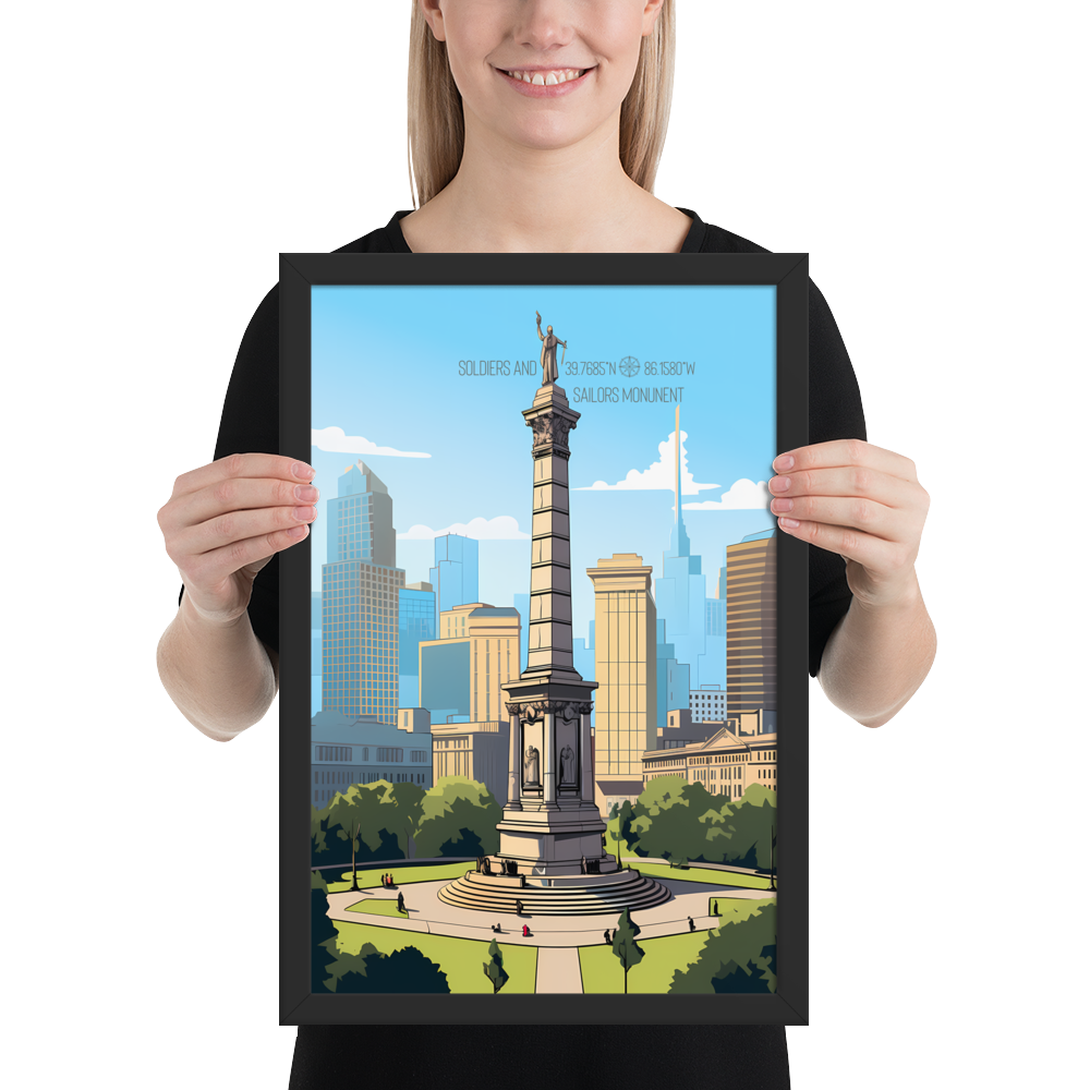 Indiana - Soldiers and Sailors Monument (Framed poster)