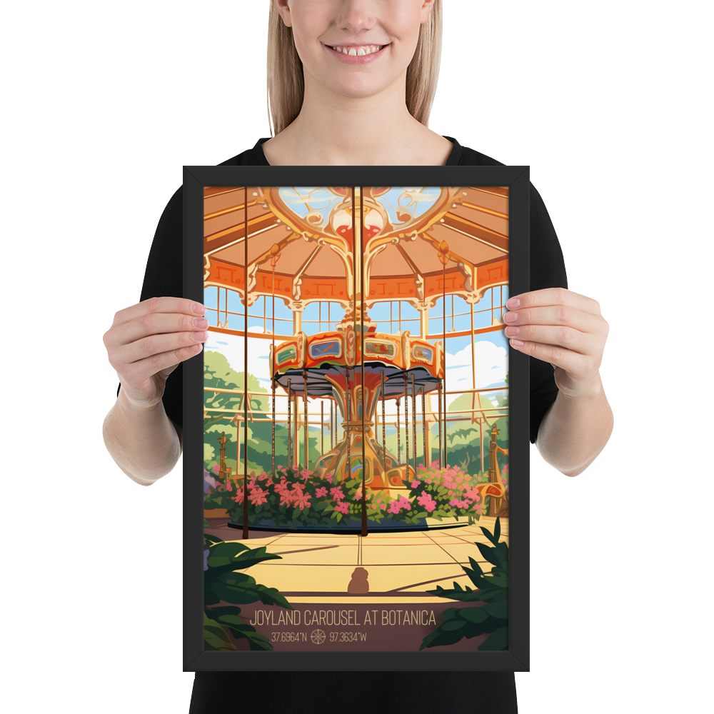 Kansas - Joyland Carousel at Botanica (Framed poster)