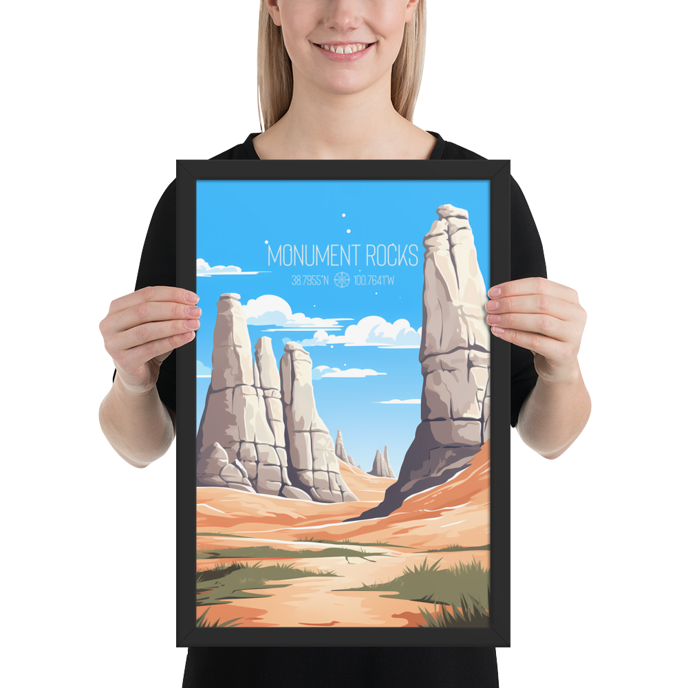 Kansas - Monument Rocks (Framed poster)