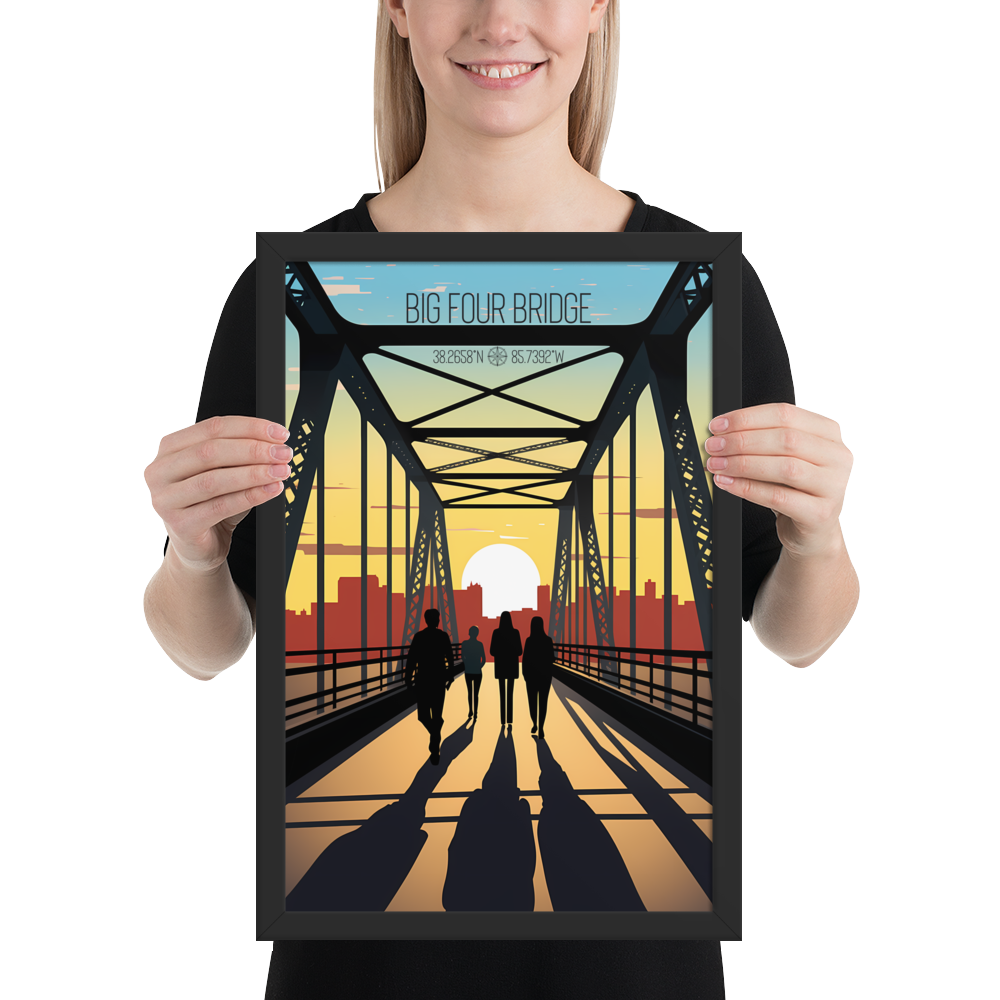 Kentucky - Big Four Bridge (Framed poster)