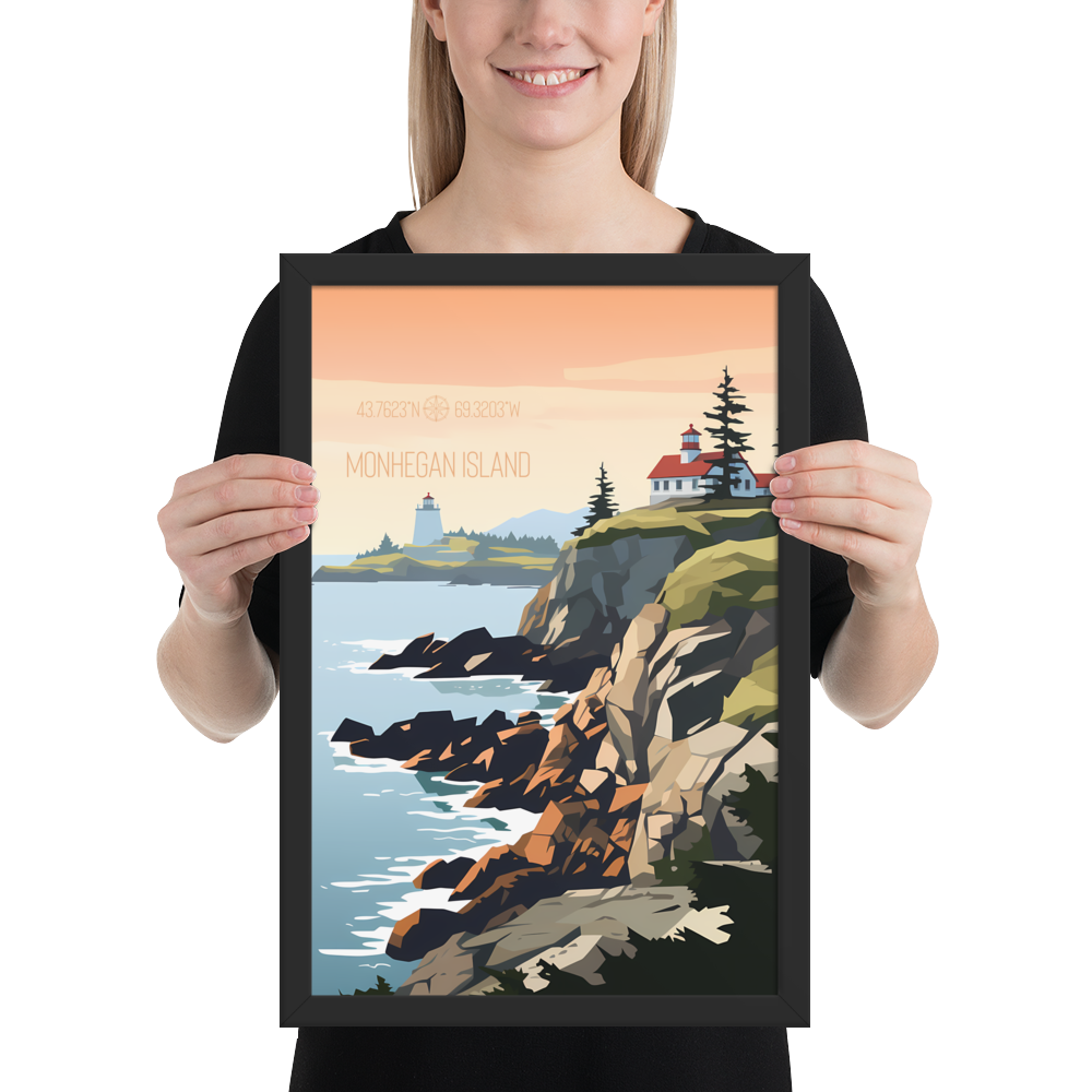 Maine - Monhegan Island (Framed poster)