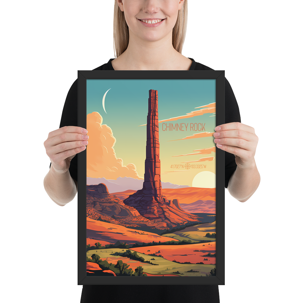 Nebraska - Chimney Rock (Framed poster)