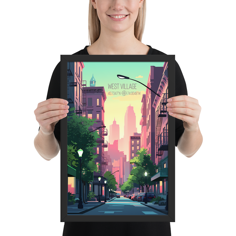 New York - West Village (Framed poster)