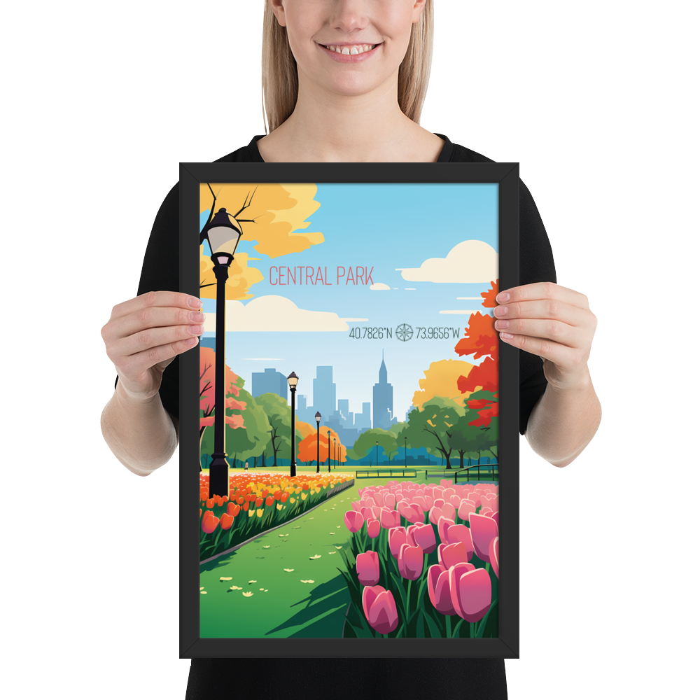 New York - Central Park Spring (Framed poster)