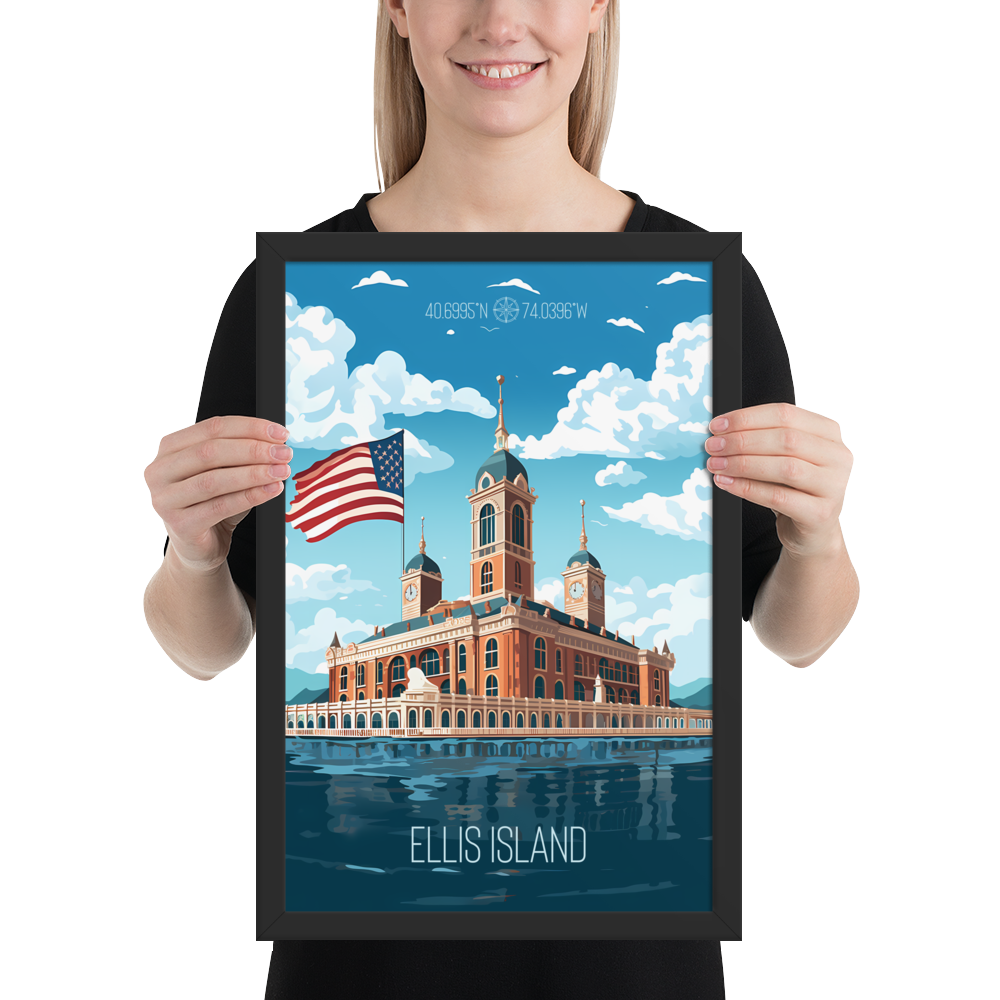 New York - Ellis Island (Framed poster)