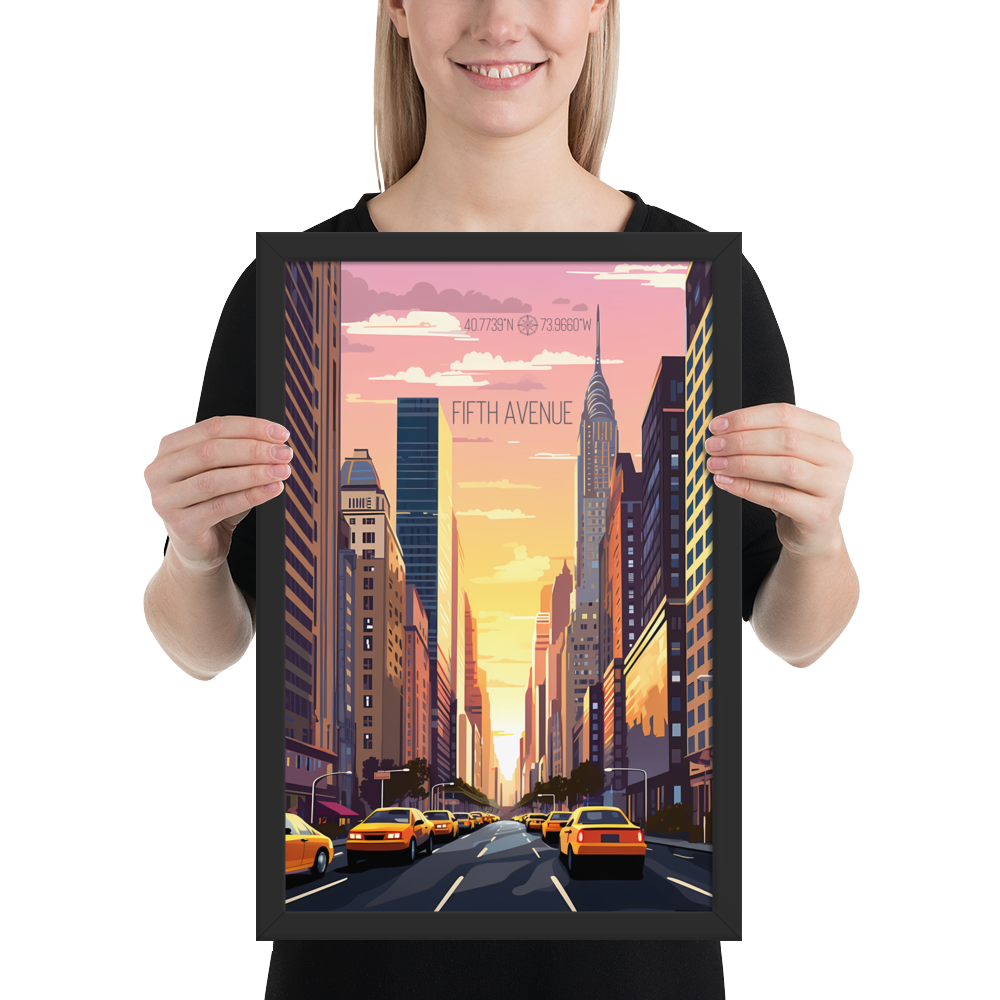 New York - Fifth Avenue (Framed poster)