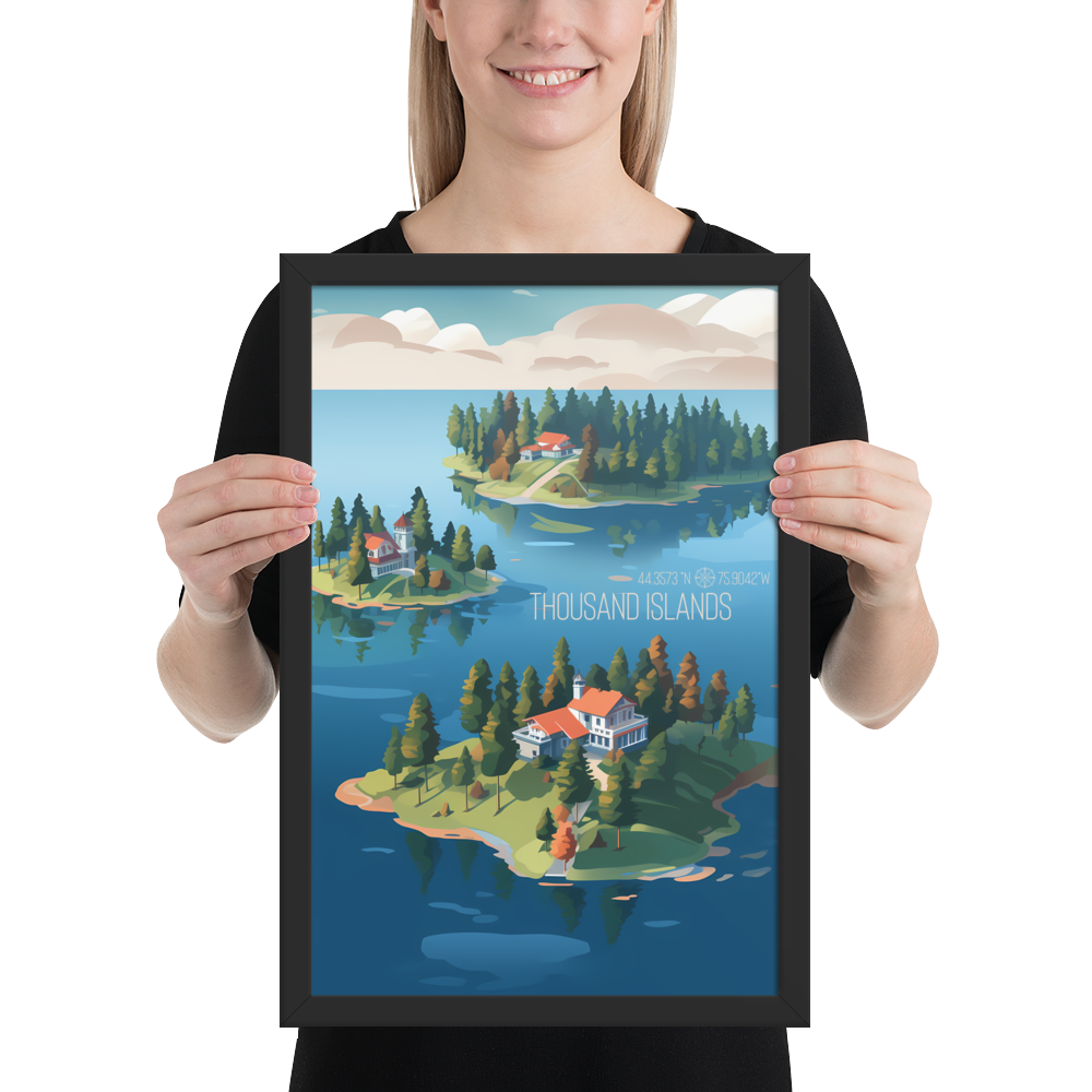 New York - Thousand Islands (Framed poster)