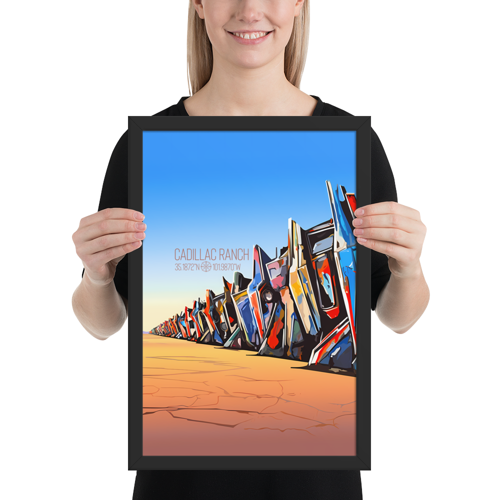 Texas - Cadillac Ranch (Framed poster)