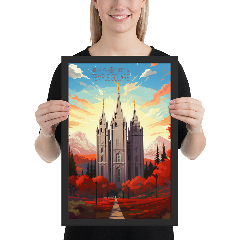 Utah - Temple Square (Framed poster)