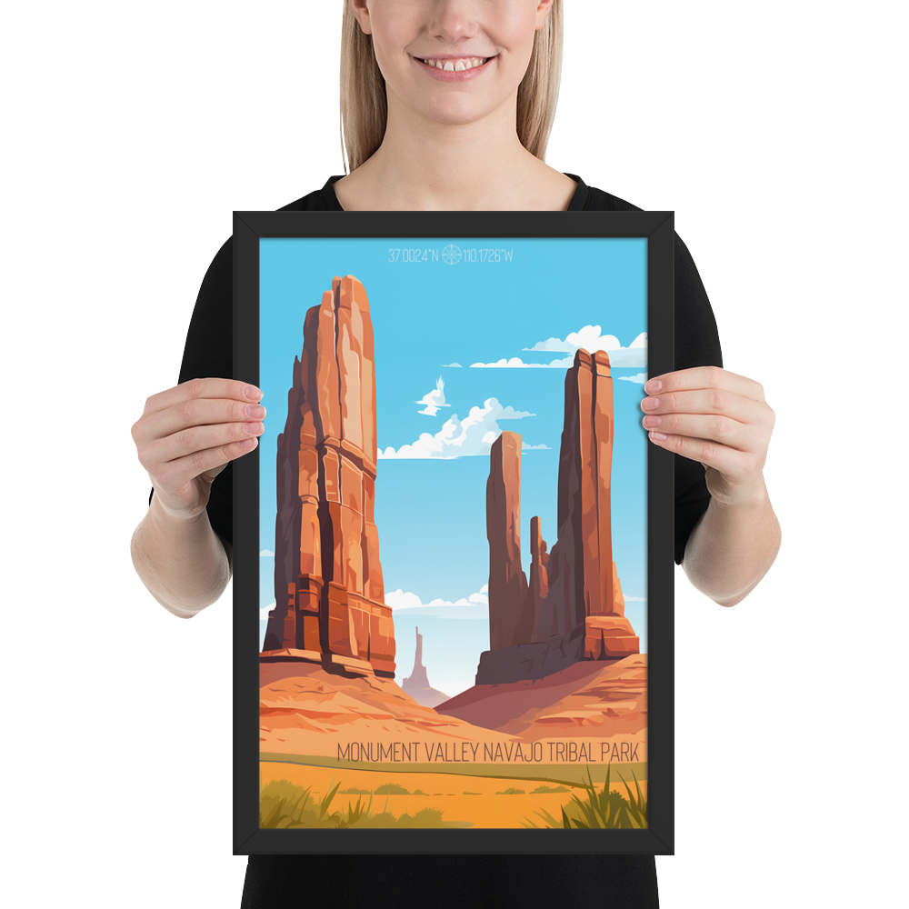 Utah - Monument Valley Navajo Tribal Park (Framed poster)